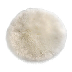 Coussin De Siège En Fausse Fourrure Coussin En Peau De Mouton Artificielle Blanc Mat 33cm