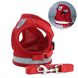 Wewoo Laisse pour chien réglable de de gilet réfléchissant de maille de polyester le de compagnietaille XL rouge