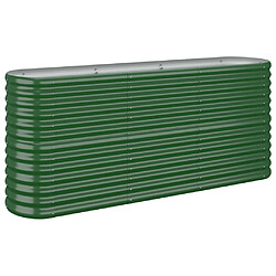 vidaXL Lit surélevé de jardin Acier enduit de poudre 152x40x68 cm Vert