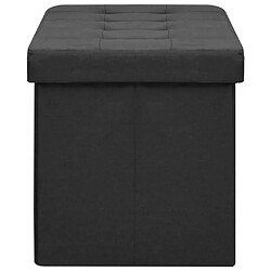 Avis vidaXL Banc de rangement pliable Noir Faux lin