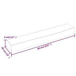 vidaXL Étagère murale marron foncé 60x10x6 cm bois chêne massif traité pas cher