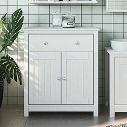 Maison Chic Armoire de salle de bain,Meuble de rangement,Meuble haut BERG blanc 69,5x34x80 cm pin massif -GKD903547