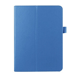 Wewoo Housse Étui bleu pour Samsung Galaxy Tab S2 9.7 / T815 Litchi Texture Horizontal Flip couleur solide Smart Case en cuir avec deux pliage titulaire & Fonction veille / réveil