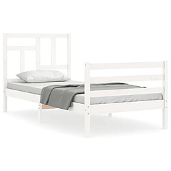 vidaXL Cadre de lit sans matelas blanc 90x200 cm bois massif