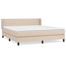 vidaXL Sommier à lattes de lit avec matelas Cappuccino 180x200 cm