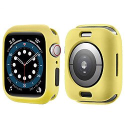 Coque en TPU couleur bonbon avec bouton fermé, jaune/noir pour votre Apple Watch Series 7 45mm