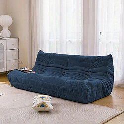 SoftEva Togo bleu foncé canapé trois places sans assemblage, mousse double confort, soutien ergonomique du corps entier