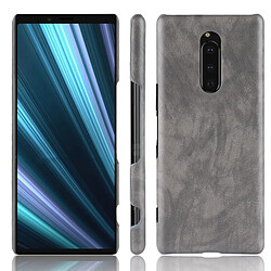 Wewoo Coque antichoc Litchi Texture PC + PU pour Sony Xperia 1 (Gris)