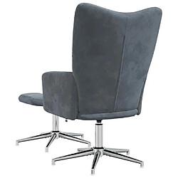 Acheter vidaXL Chaise de relaxation avec tabouret Gris foncé Velours