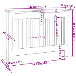 vidaXL Cache-radiateur 112x19x81,5 cm MDF pas cher