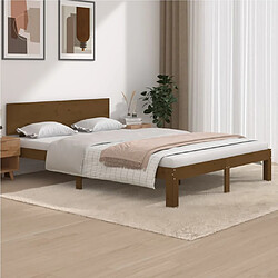 vidaXL Cadre de lit sans matelas marron miel pin massif 140x200 cm