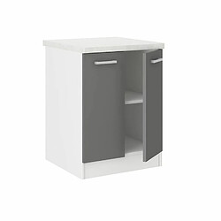 Youdoit Meuble bas de cuisine 60 cm avec plan de travail inclus - Gris