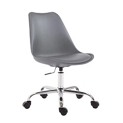 Decoshop26 Chaise de bureau tabouret à roulette hauteur réglable gris TABO10029