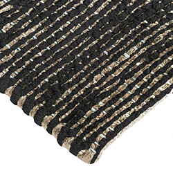 Avis Thedecofactory ROSTYLE - Tapis artisanal en jute et coton chenille noir 160x230