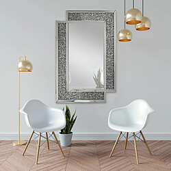 Vivenla Miroir argenté design effet 3D 80 x 120 cm collection Lustosa