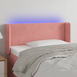 vidaXL Tête de lit à LED Rose 103x16x78/88 cm Velours