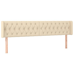 Avis Maison Chic Tête de lit scandinave à LED,meuble de chambre Crème 203x16x78/88 cm Tissu -MN12259