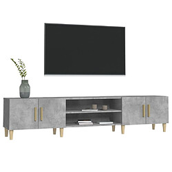 Acheter Maison Chic Meuble TV scandinave - Banc TV pour salon gris béton 180x31,5x40 cm bois d'ingénierie -MN68898