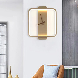 Horloge Murale Moderne De Lampe à LED Mécanisme De Quartz Silencieux Minimaliste, Carré D'or De Décor à La Maison pas cher