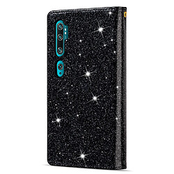 Etui en PU sculpture au laser de style étoilé scintillant noir pour votre Xiaomi Mi CC9 Pro/Mi Note 10/Mi Note 10 Pro