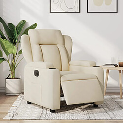 vidaXL Fauteuil inclinable électrique Crème Tissu