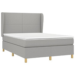 Avis Maison Chic Lit Adulte - Lit simple Lit à sommier tapissier avec matelas moelleux - Meuble de Chambre - Gris clair 140x190cm Tissu -MN58297