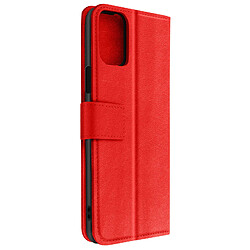 Avizar Housse Oppo A74 5G et A54 5G Aspect Grainé Clapet Portefeuille Stand Vidéo Rouge