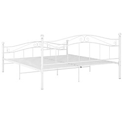 Acheter vidaXL Cadre de lit sans matelas blanc métal 160x200 cm