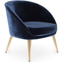 ICONIK INTERIOR Fauteuil design - Revêtu de velours - Pimba Bleu foncé