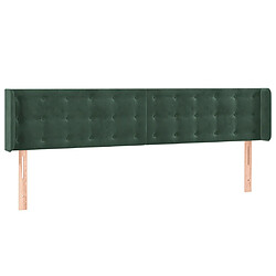 vidaXL Tête de lit avec oreilles Vert foncé 183x16x78/88 cm Velours