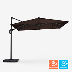 Acheter Elios Parasols Parasol de jardin déporté 3x3 marron LED solaire Waikiki Light Brown