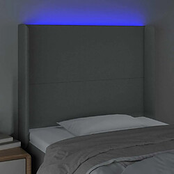 Acheter Maison Chic Tête de lit scandinave à LED,meuble de chambre Gris clair 93x16x118/128 cm Tissu -MN99719