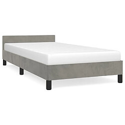 Maison Chic Lit adulte - Cadre Structure de lit avec tête de lit Contemporain Gris clair 80x200 cm Velours -MN86262