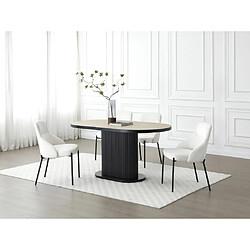 Vente-Unique Table à manger 6 personnes en MDF - Naturel et Noir - CALIENO