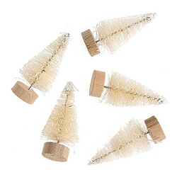 Rico Lot de 5 sapins de Noël en bois blanc 5 cm