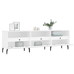 Avis vidaXL Meuble TV blanc 150x30x44,5 cm bois d'ingénierie