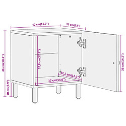 vidaXL Table de chevet 40x33x46 cm Bois d'acacia massif pas cher