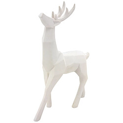 Aubry Gaspard Statuette origami cerf en résine blanche.