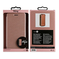 Acheter Muvit Étui pour iPhone 8 / 7 / 6S / 6 Folio Bling Antichocs avec Porte-cartes Rose