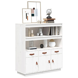 Avis vidaXL Buffet haut Blanc 100x40x108,5 cm Bois massif de pin