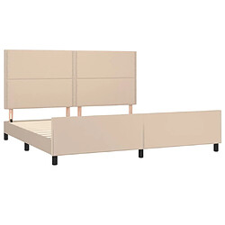 Acheter Maison Chic Cadre/structure de lit avec tête de lit pour adulte - Lit Moderne Chambre Cappuccino 200x200 cm Similicuir -MN93512