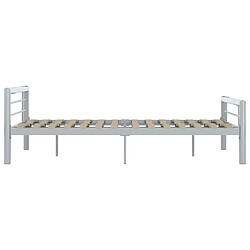 Avis vidaXL Cadre de lit sans matelas gris et blanc métal 160x200 cm