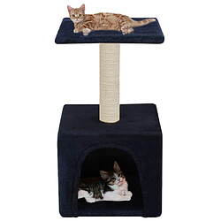 Helloshop26 Arbre à chat griffoir grattoir niche jouet animaux peluché en sisal 55 cm bleu foncé 3702122