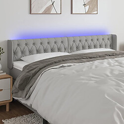 Maison Chic Tête de lit scandinave à LED,meuble de chambre Gris clair 183x16x78/88 cm Tissu -MN91099