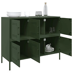 Acheter vidaXL Buffet vert olive 100,5x39x79 cm acier