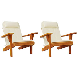 Acheter Maison Chic Lot de 2 Coussins Confort,Coussins de chaise adirondack crème tissu oxford -GKD43175