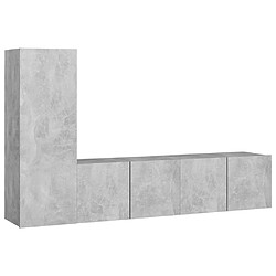 vidaXL Ensemble de meubles TV 3 pcs Gris béton Bois d'ingénierie