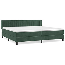 Maison Chic Lit adulte- Lit + matelas,Sommier à lattes de lit et matelas Vert foncé 200x200cm Velours -GKD42388