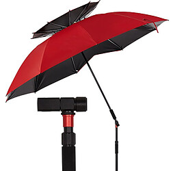 Universal Parapluie de pêche en boîte de carbone ultra-légère à l'extérieur, grand parapluie de pêche à double couche, 2m, 2,2m, anti-pluie, protection solaire, plateforme pliante, parapluie de pêche(Rouge)