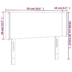 Acheter vidaXL Tête de lit avec oreilles Gris foncé 93x16x78/88 cm Velours